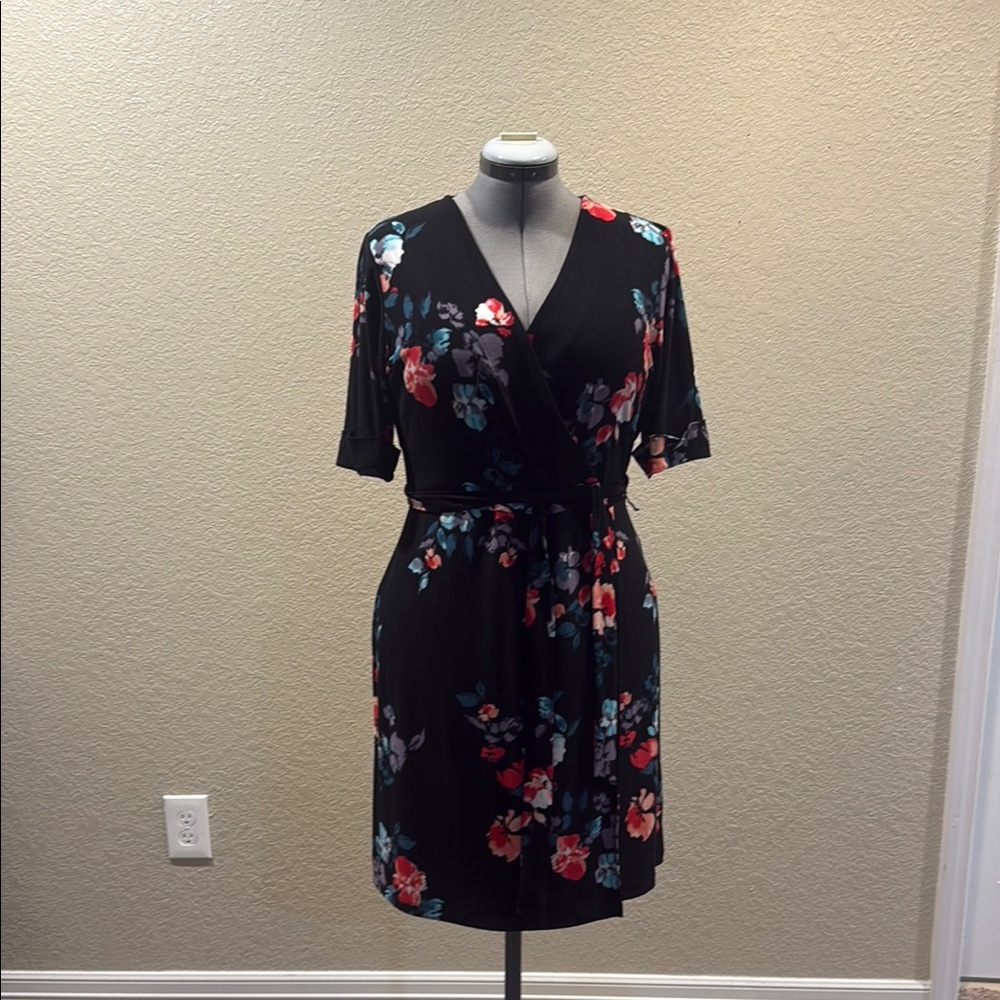 Apt. 9 Black Floral Midi Dress